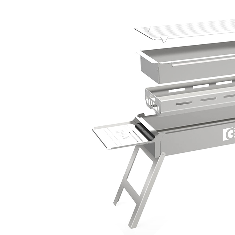 Piknik luar ruangan besar 304 panggangan barbekyu stainless steel
