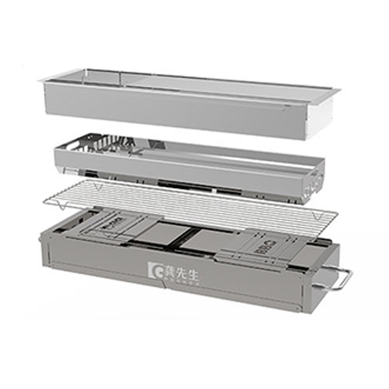 Piknik luar ruangan besar 304 panggangan barbekyu stainless steel