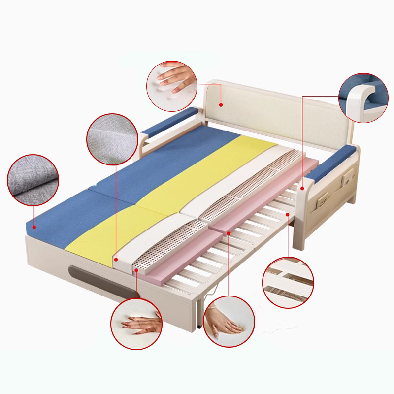 Tempat tidur sofa lipat multifungsi tiga warna