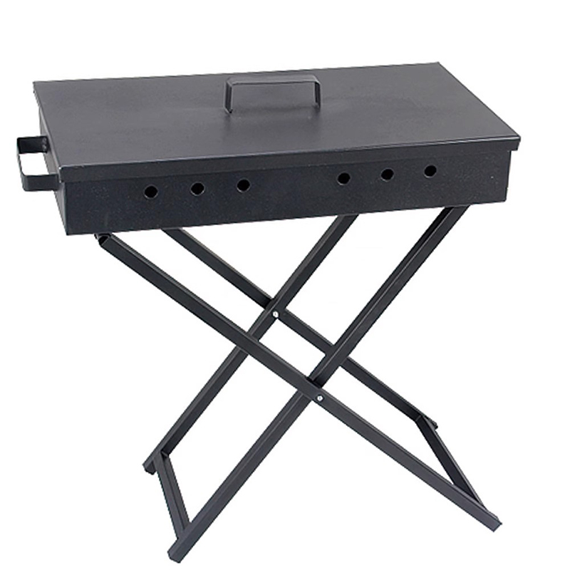 Stainless steel lipat lipat panggangan barbekyu berbentuk x portabel