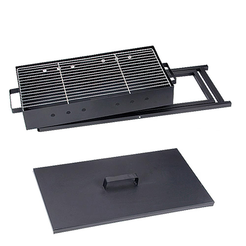 Stainless steel lipat lipat panggangan barbekyu berbentuk x portabel