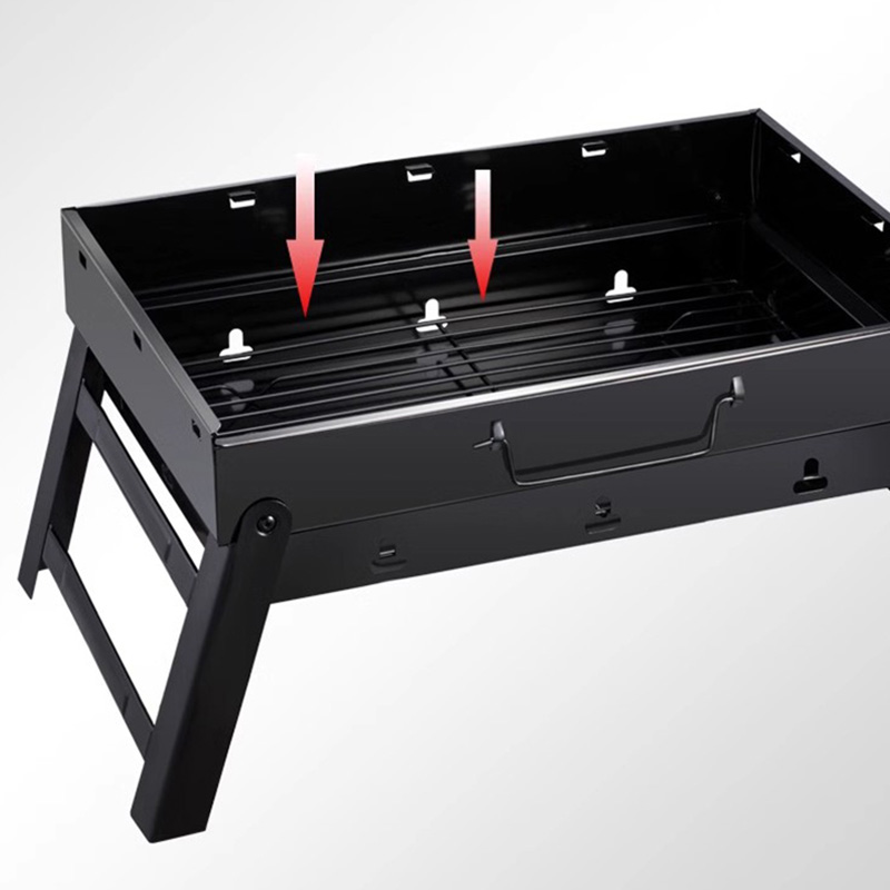 Stainless steel lipat lipat panggangan barbekyu berbentuk x portabel