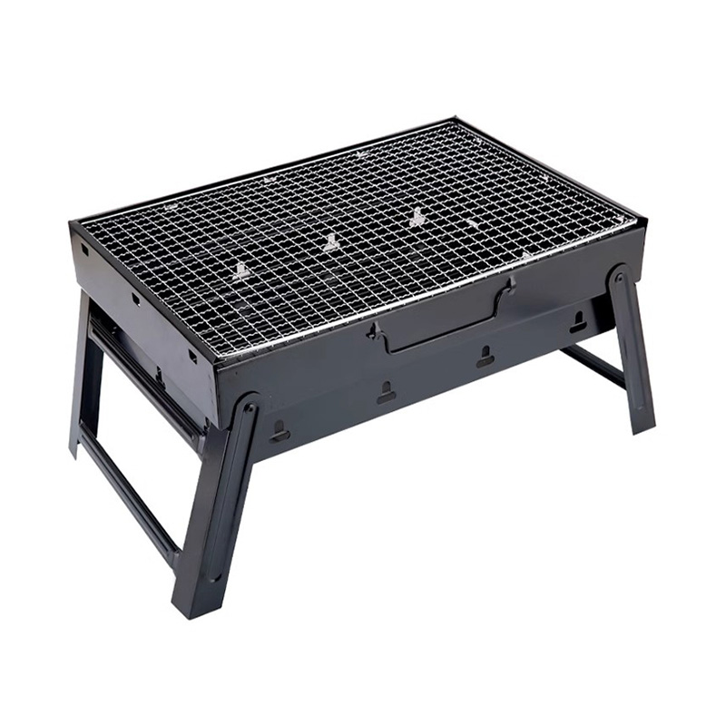Stainless steel lipat lipat panggangan barbekyu berbentuk x portabel