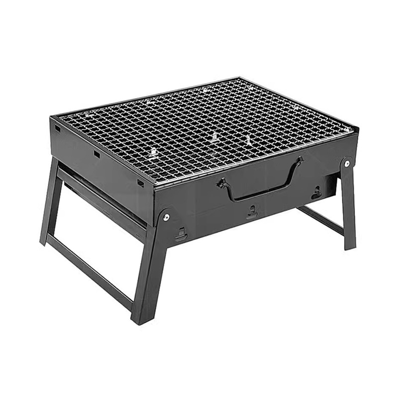 Stainless steel lipat lipat panggangan barbekyu berbentuk x portabel